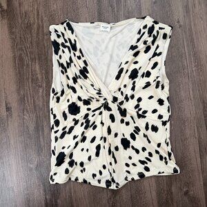 Draped Twist Top Cow Print - Festival, Concert, Going Out, Western, Cowgirl